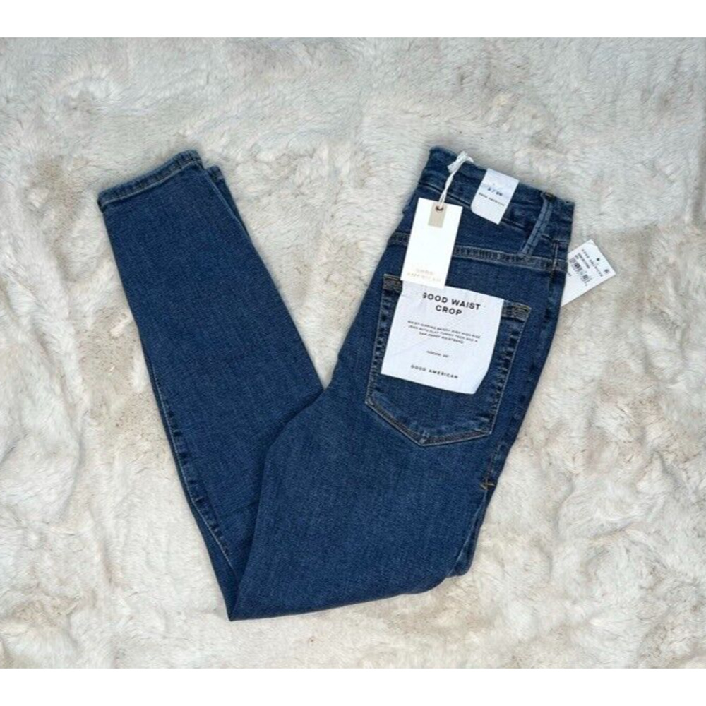 NEW Good American High-Rise Skinny Jeans Womens Size 2 26 Blue Good Waist Crop